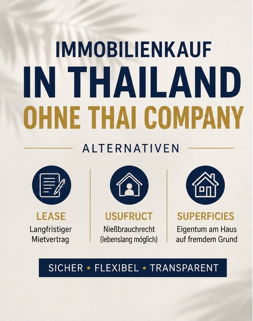 Grundstück Thailand ohne Company kaufen, niessbrauch Lease Pacht